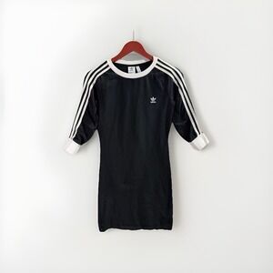 Adidas Originals Women's Small Black 3-Stripe‎ Dress Trefoil Logo Casual